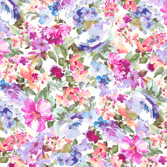 108" Amelia - Multicolored Floral Wide Quilt Back Fabric, P&B Textiles AMEI4402-MU, Multi Wide Back Floral Quilt Fabric, By the Yard