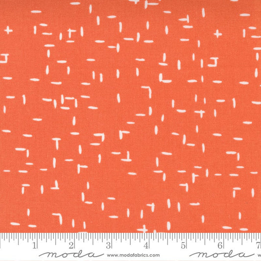 LAST CALL - Orange White Abstract Blender Fabric, Moda 48324 15, Words to Live By Clementine Quilt Fabric, Gingiber, By the Yard