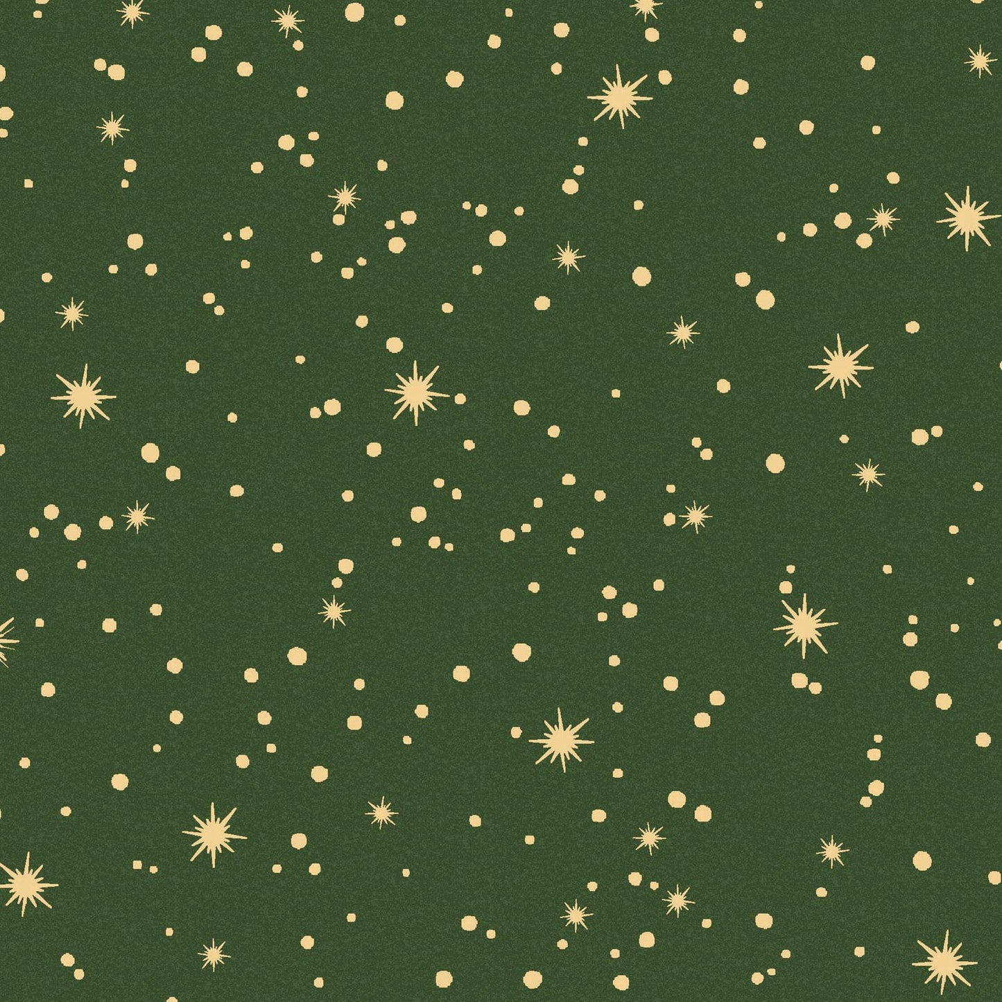 Glad Tidings - Green with Gold Metallic Stars Blender Fabric, Maywood Studio MASM9826-G, Cotton Quilting Fabric, By the Yard