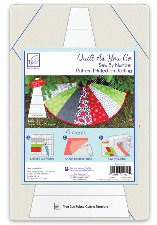 Bargello Christmas Tree Skirt Quilt Pattern and Batting, Shabby SF50041 AND June Tailor JT-1492 Quilt as You Go QAYG Tree Skirt Batting