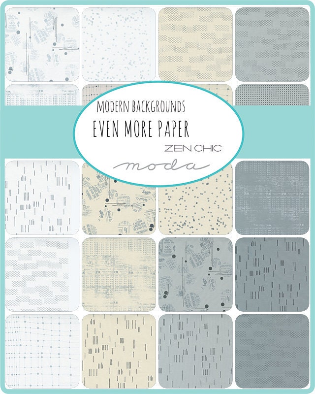 LAST CALL Modern Background Even More Paper Jelly Roll, Moda 1762JR, 2.5" Precut Fabric Strips, Neutral Text Themed Fabric, Zen Chic