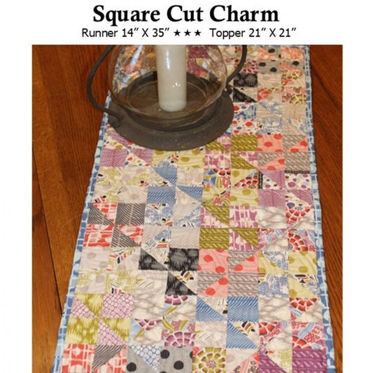 Square Cut Charm Table Runner Quilt Pattern, Creek Side Stitches CSS341, Charm Pack Friendly, Easy Quilted Table Runner Pattern