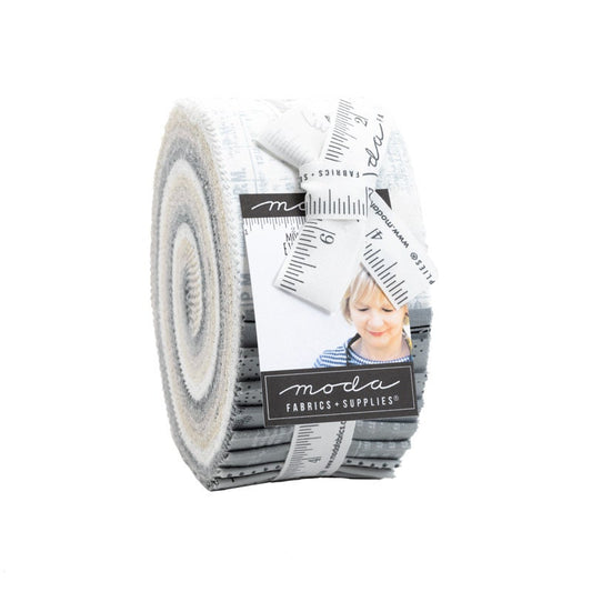 LAST CALL Modern Background Even More Paper Jelly Roll, Moda 1762JR, 2.5" Precut Fabric Strips, Neutral Text Themed Fabric, Zen Chic