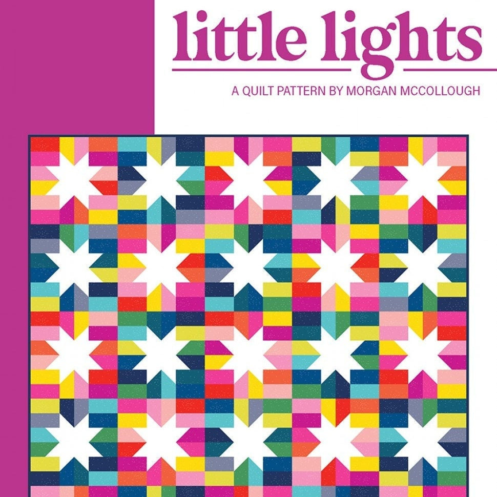 LAST CALL Little Lights Quilt Pattern, Modernly Morgan MM-015, Fat Quarter Jelly Roll Friendly, Star Baby Throw Quilt Pattern, McCollough