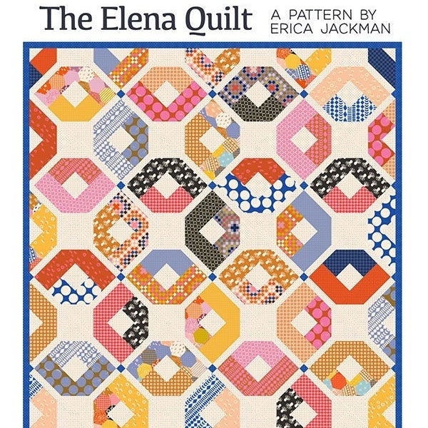 The Elena Quilt Pattern, Kitchen Table Quilting KTQ153, Fat Eighth F8 Fat Quarter FQ Friendly, Baby Lap Twin Quilt Pattern, Erica Jackman