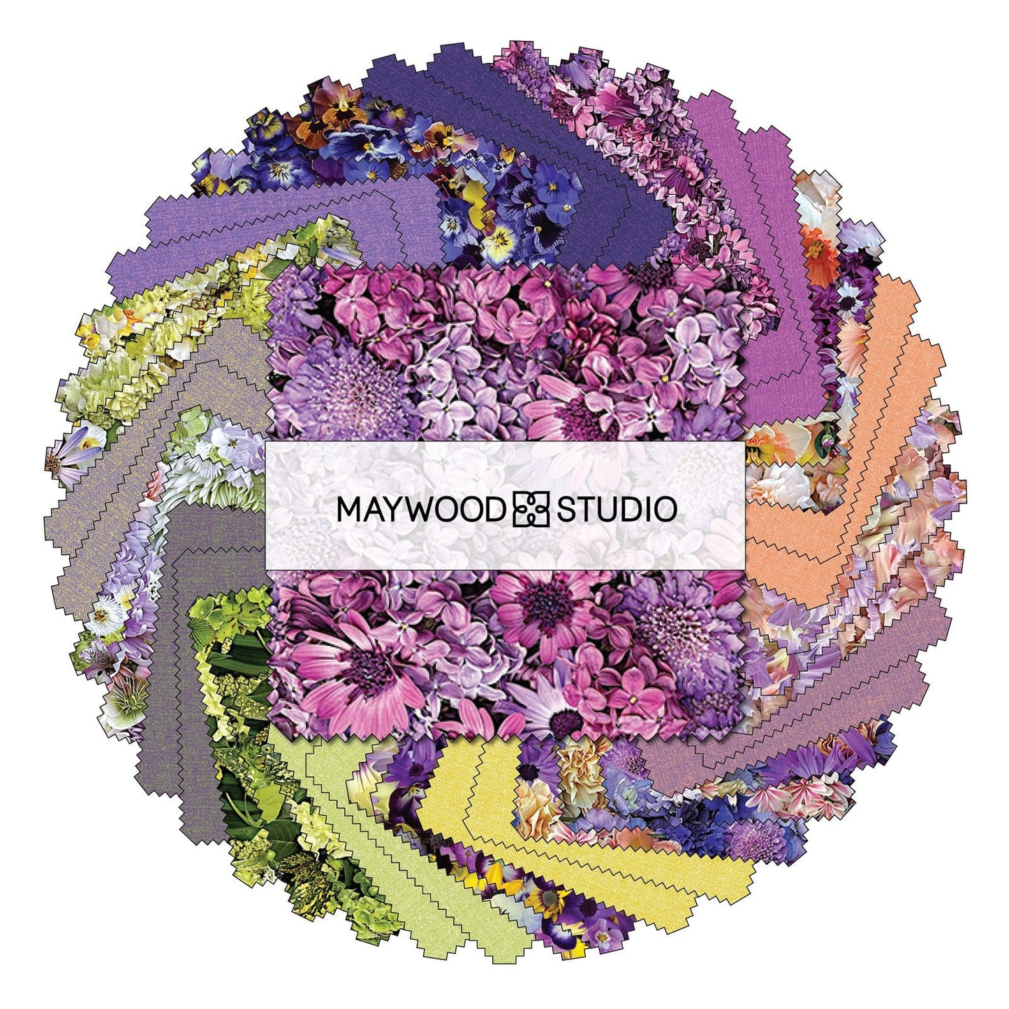 Hand Picked First Light OOP Charm Pack, Maywood Studio CP-MASHPFL, Precut 5" Multicolored Realistic Floral Charm Pack Fabric Squares