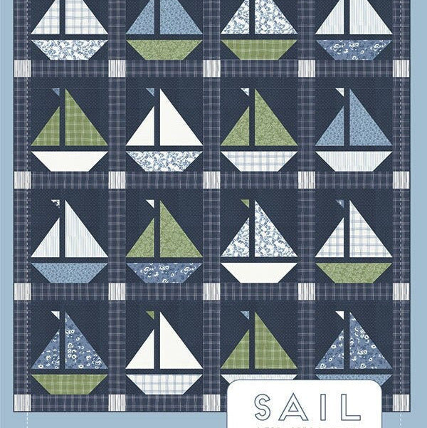 Sail Quilt Pattern, TB260, Fat Quarter Friendly, Sailboat Sailing Throw Quilt Blanket Pattern, Thimble Blossoms