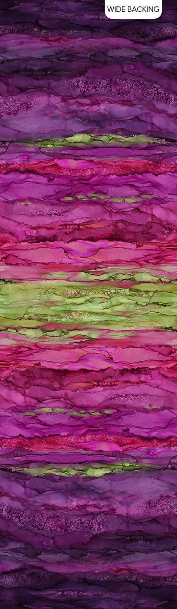 REMNANT 2 Yards 17" of 108" Purple Pink Green Ombre Wide Back Fabric, Northcott Bliss Ombre Ensemble B24345-28, Wide Quilt Backing Fabric