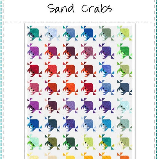 Sand Crabs Quilt Pattern, Faith and Fabric FAF-0114, Yardage Friendly, Foundation Paper Piecing Sand Crabs Crab Quilt Pattern, Jen Frost