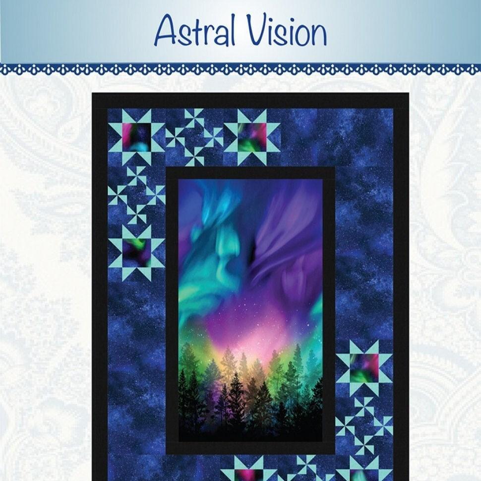 Astral Vision Quilt Pattern, Bound to Be Quilting BTBQ223, Fabric Panel Friendly Throw Quilt Pattern, Panel Frame Pattern