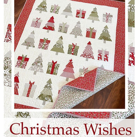 Christmas Wishes Quilt Pattern, The Pattern Basket TPB2109, Fat Eighths F8 Layer Cake Friendly Christmas Xmas Tree Throw Quilt Pattern