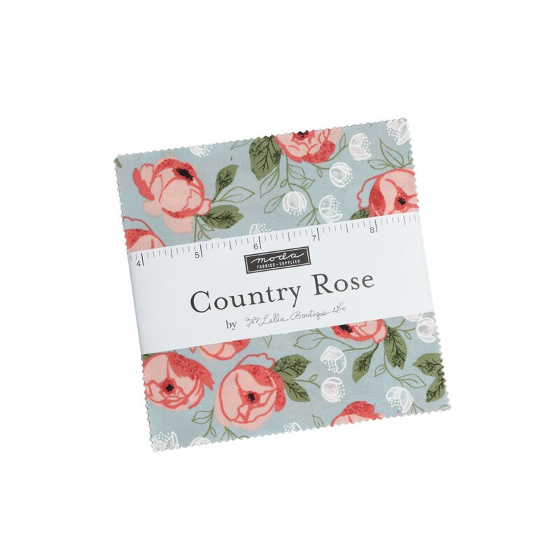 Country Rose 5" Charm Pack OOP, Moda 5170PP, 5" Precut Roses Floral Charm Pack Fabric Squares, Lella Boutique