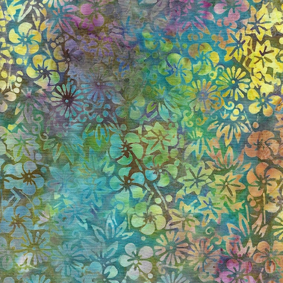 Emperor's Treasures Stack, Island Batik, 10" Precut Purple Green Batik Layer Cake Fabric Squares