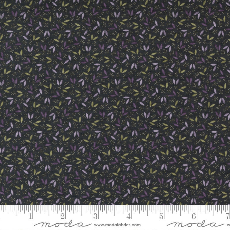 DESTASH Iris and Ivy Charm Pack, Moda 2250PP, 5" Precut Purple Green Tan Floral Cotton Quilt Fabric Squares, Jan Patek