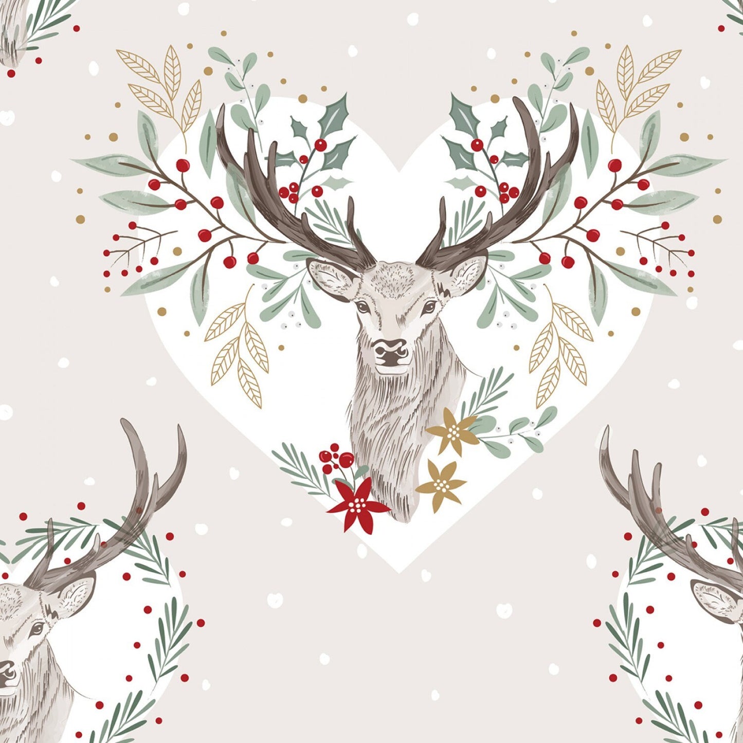 Foraging in the Forest, The Craft Cotton Company 2898C-01, 5 Piece Christmas Xmas Fat Quarter FQ Bundle, 18 x 22 Fabric Cuts