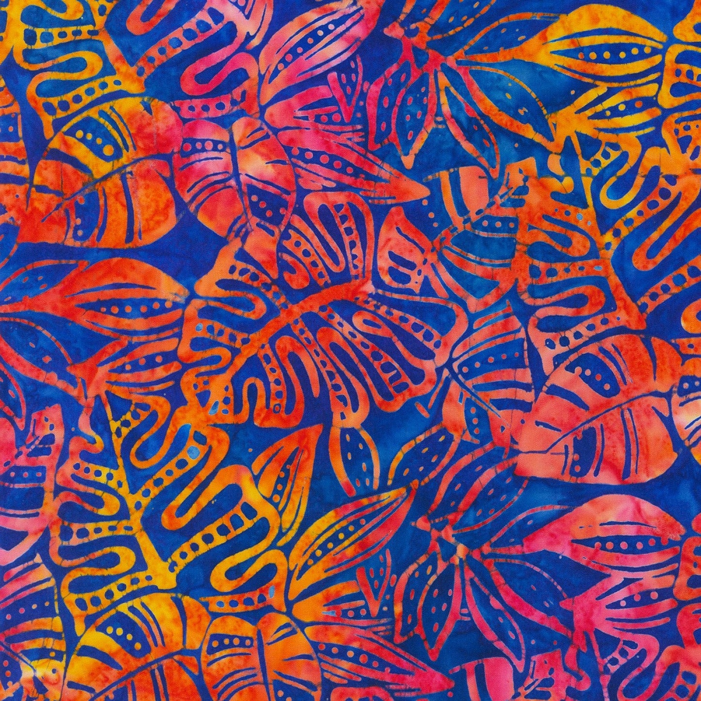 Artisan Batiks Totally Tropical Charm Squares, Robert Kaufman CHS-1063-42, Rainbow Colors Batik Charm Pack, 5" Precut Fabric Squares