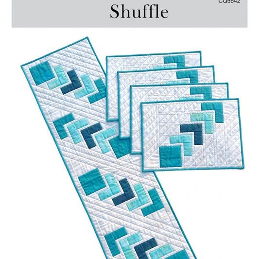 Shuffle Quilt Pattern, CQ5642, Modern Contemporary Table Runner Place Mats Quilt Pattern, Patterns for Yardage, Canuck Quilter Designs