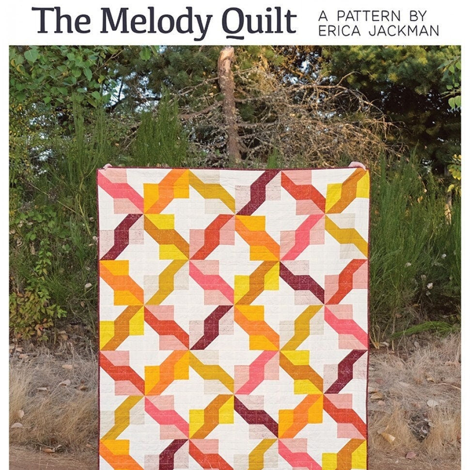 The Melody Quilt Pattern, Kitchen Table Quilting KTQ161, Fat Quarter Fat Eighths FQ F8 Friendly Baby Lap Twin Queen King Bed Quilt Pattern