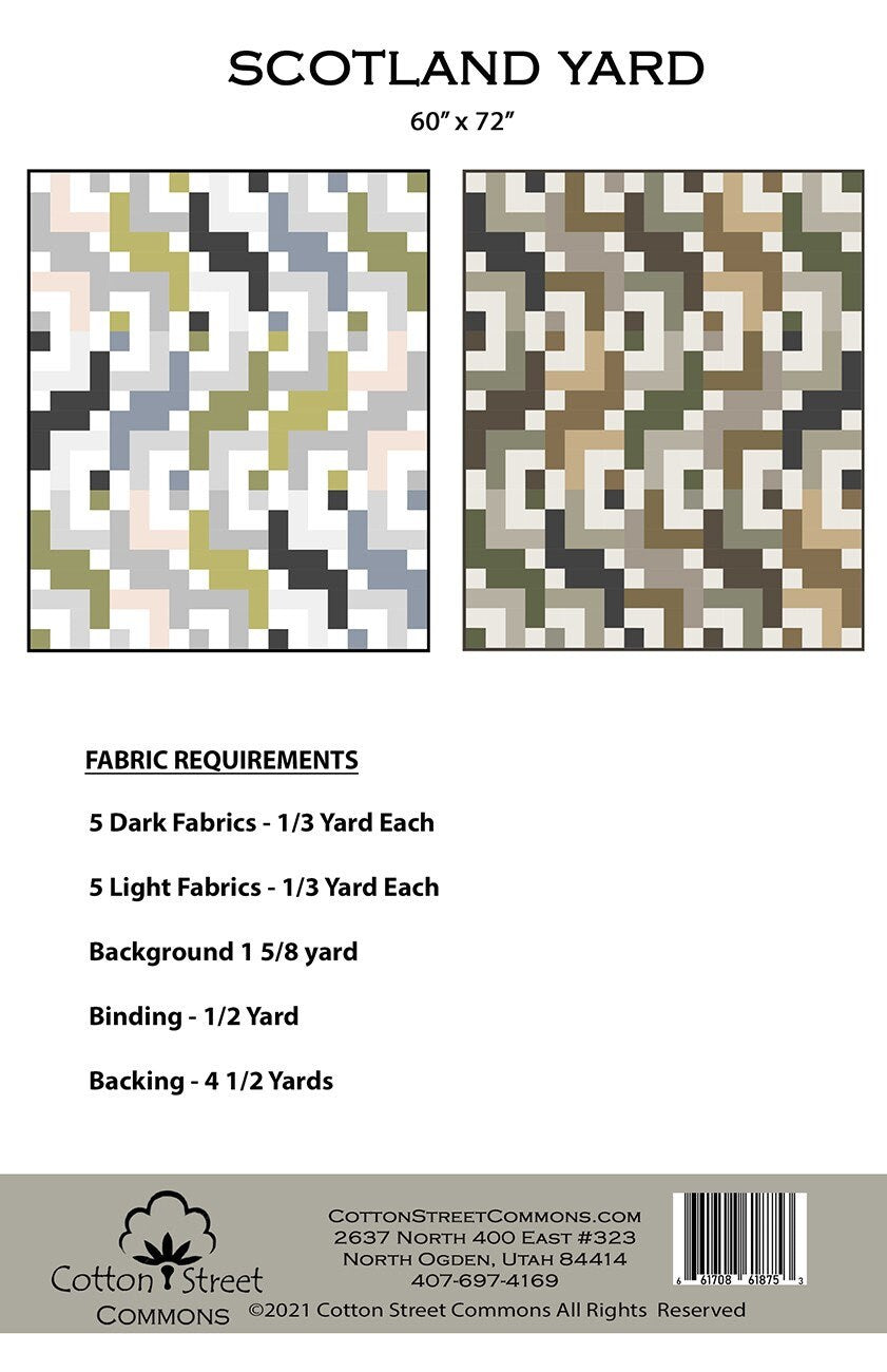 LAST CALL Scotland Yard Quilt Pattern, Cotton Street Commons CSC241