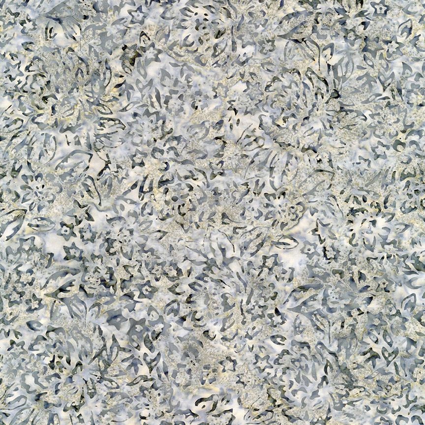 REMNANT 90" x 108" XTONGA - Gray Tonal Batik Wide Quilt Back Fabric, Timeless Treasures B8826 Ash, Dancing Jazz Flowers Wide Backing Fabric