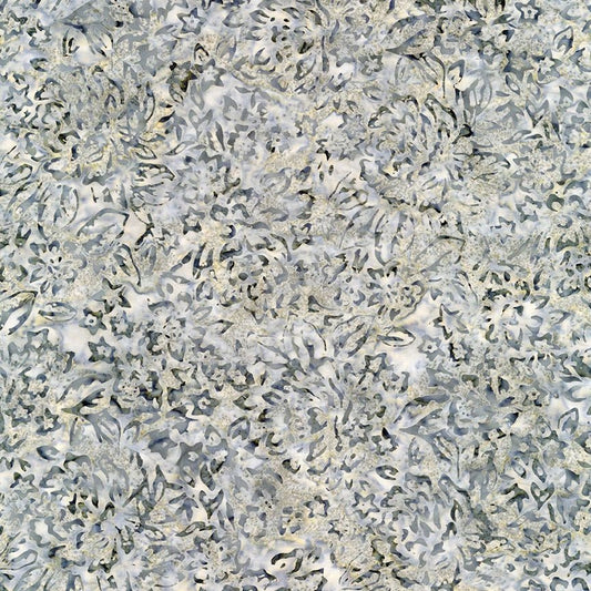 REMNANT 90" x 108" XTONGA - Gray Tonal Batik Wide Quilt Back Fabric, Timeless Treasures B8826 Ash, Dancing Jazz Flowers Wide Backing Fabric