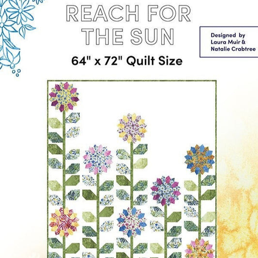 Reach for the Sun Quilt Pattern, Create Joy Project CJP2101, Fat Quarter FQ Friendly Pattern, Dresden Flowers Quilt Pattern