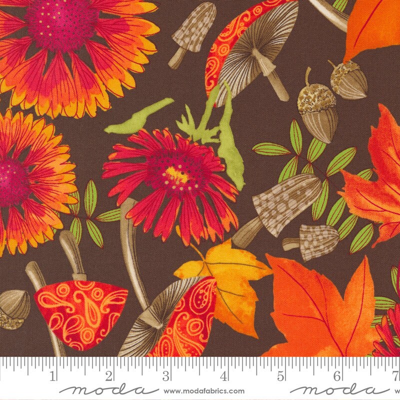Forest Frolic Layer Cake, Moda 48740LC, Autumn Fall Floral Quilt Fabric, 10" Precut Fabric Squares, Robin Pickens