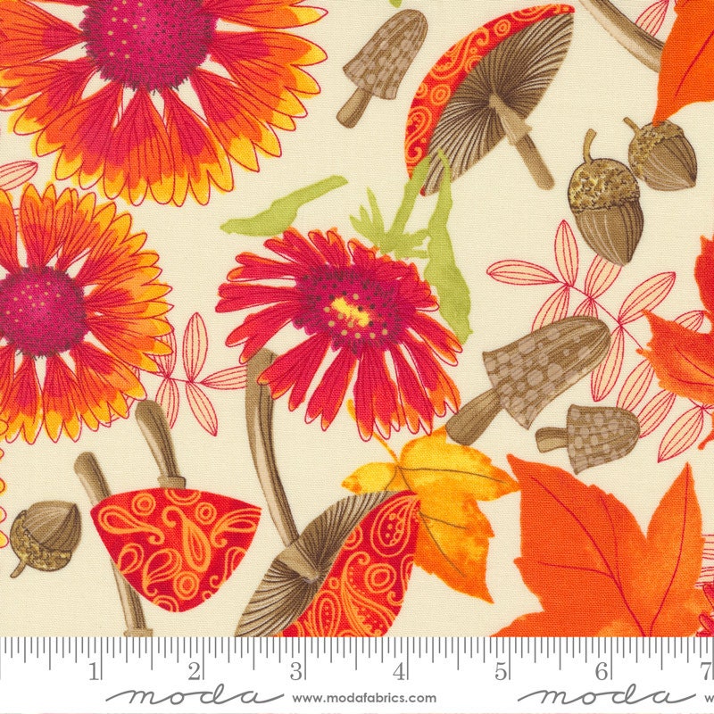 Forest Frolic Layer Cake, Moda 48740LC, Autumn Fall Floral Quilt Fabric, 10" Precut Fabric Squares, Robin Pickens