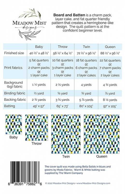 Board and Batten Quilt Pattern, Meadow Mist Designs MMD1103