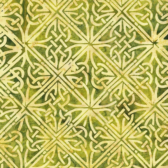 Citron Breeze Stack, Island Batik, 10" Precut Green Blue Celtic Batik Fabric Squares
