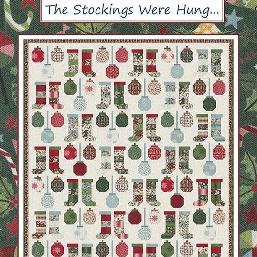 The Stockings Were Hung Quilt Pattern, Coach House Designs CHD-2243, Layer Cake Friendly Christmas Xmas Ornaments Lap Throw Quilt Pattern