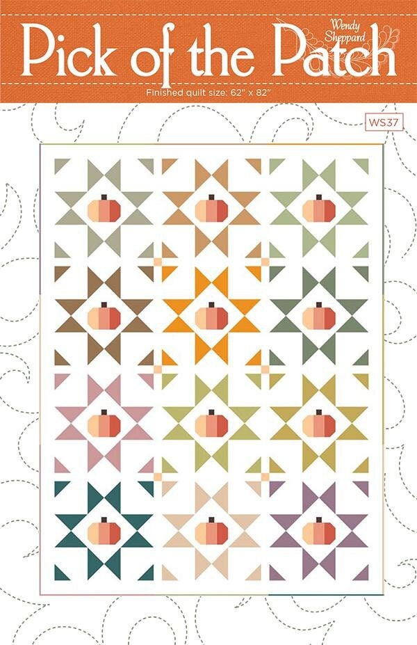 Pick of the Patch Quilt Pattern, Wendy Sheppard WS37, Halloween Thanksgiving Pumpkins Quilt Pattern, Fat Quarter FQ Friendly Pattern