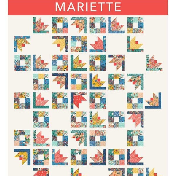 Mariette Quilt Pattern, Crystal Manning CMA878, Jelly Roll Strip Friendly, Flower Tulips Throw Quilt Pattern