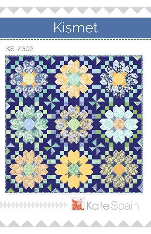 Kismet Quilt Pattern, Kate Spain KS2302, 24 Fat Quarter Eighths FQ F8 Friendly Pattern, Daisies Flower Lap Throw Quilt Pattern