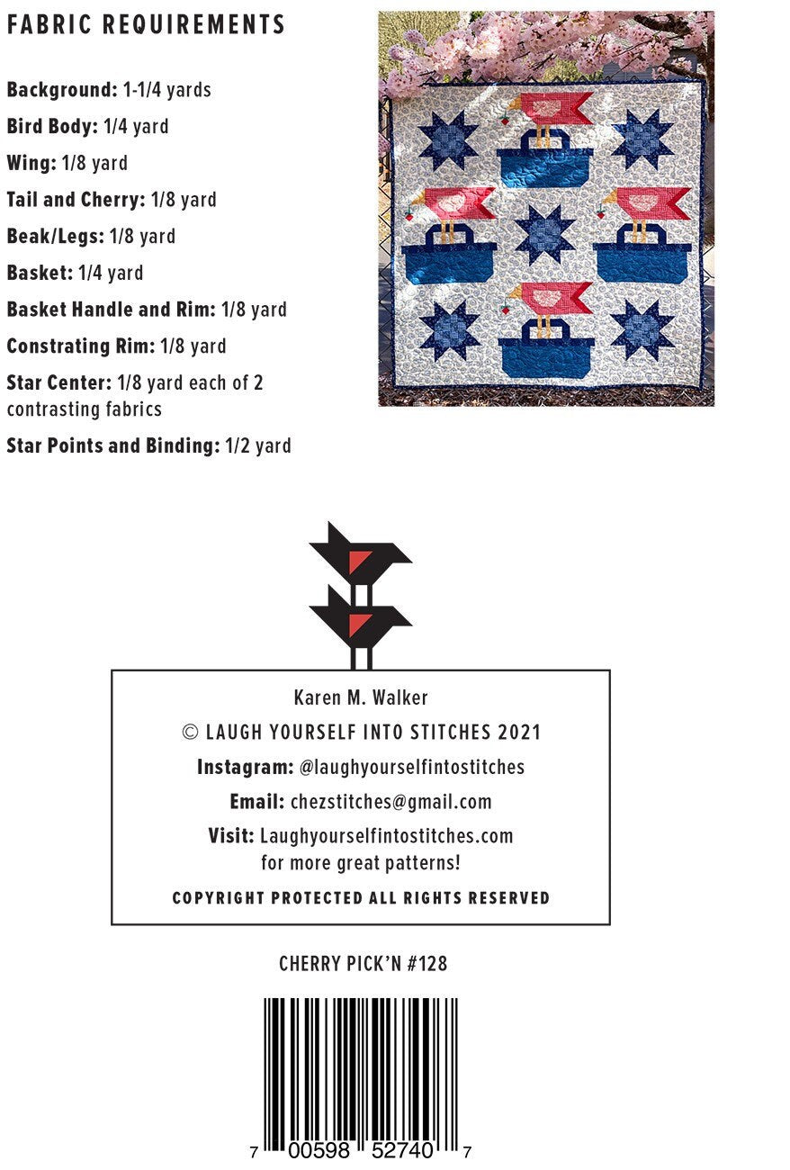 LAST CALL Cherry Pick'N Quilt Pattern, Laugh Yourself into Stitches LYS128