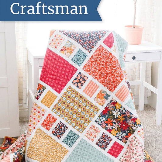 Craftsman Quilt Pattern, Diary of a Quilter DQ-1601, Easy Fat Quarter FQ Friendly Lap Crib Throw Quilt Pattern, Amy Smart