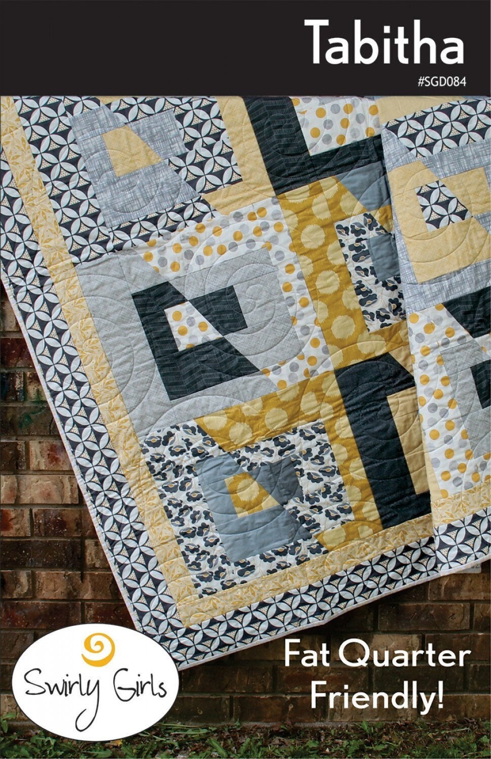 LAST CALL Tabitha Quilt Pattern, Swirly Girls Design SGD084, Fat Quarter Friendly Modern Easy Lap Throw Twin Full Queen Quilt Pattern