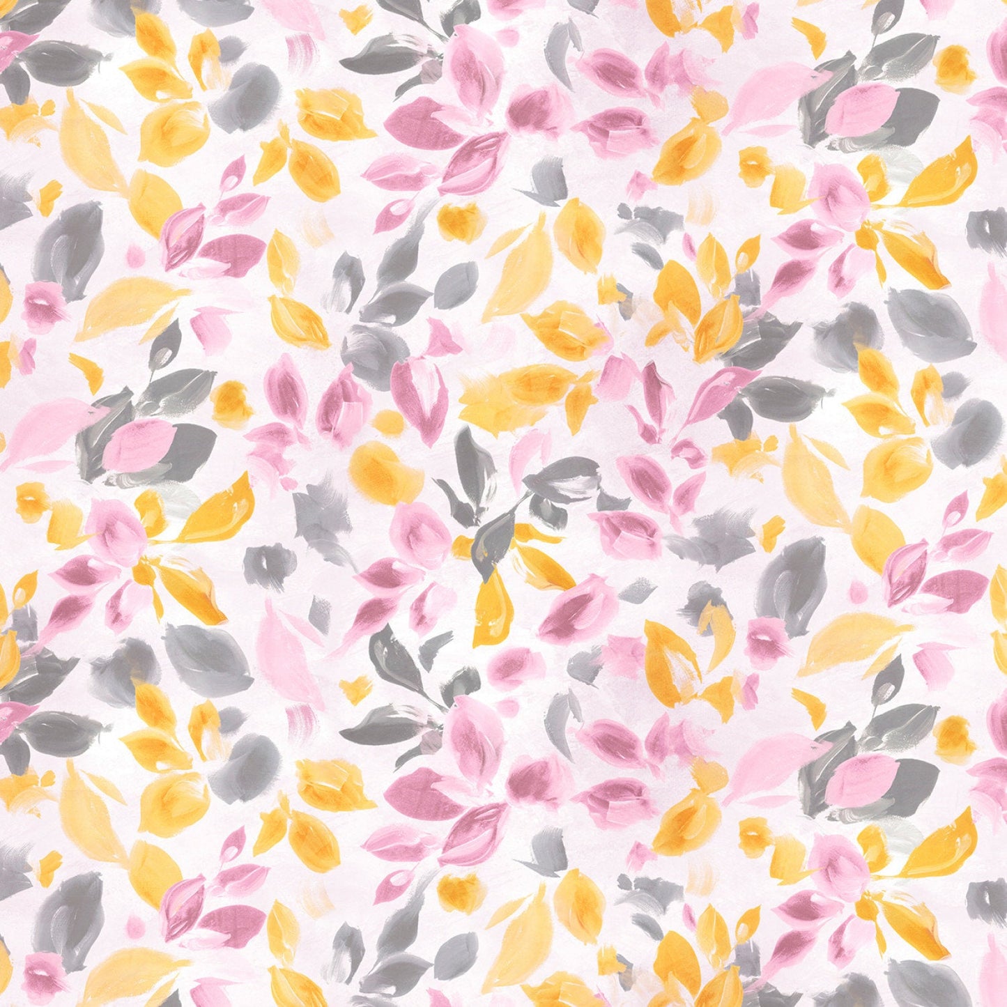 Painted Petals Charm Pack, P & B Textiles PPET5X5, Peach Pink Yellow Floral Quilt Fabric Squares, 5" Inch Precut Fabric Squares