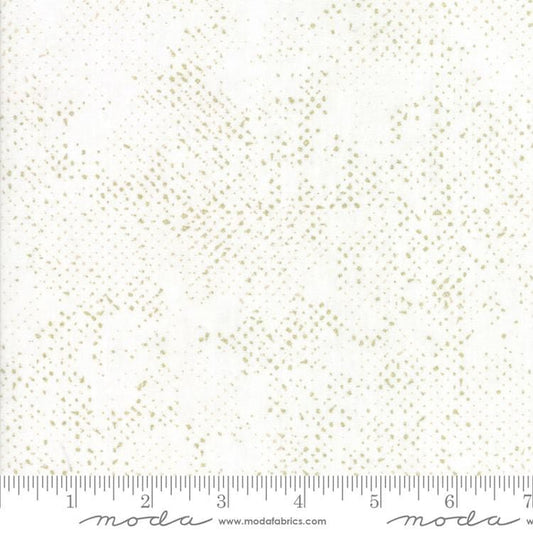 Spotted - Metallic White Gold Fabric, Moda 1660 124M, Zen Chic White Gold Tonal Texture Blender Background Fabric, By the Yard