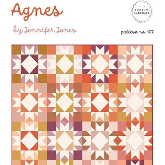 Agnes Quilt Pattern, Penelope Handmade PHM107, Fat Quarter Friendly Star Baby Toddler Throw Bed Quilt Pattern