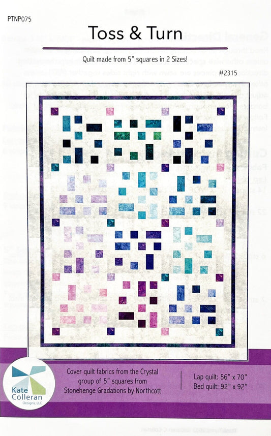 Toss and Turn Quilt Pattern, Kate Colleran Designs 2315