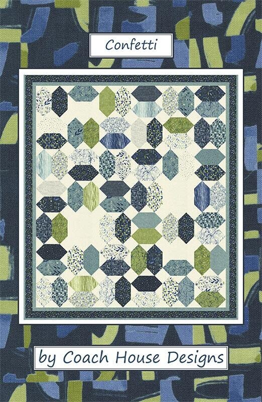 Confetti Quilt Pattern, Coach House Designs CHD2244, Layer Cake 10" Squares Friendly Throw Quilt Pattern, Stitch Flip Quilt