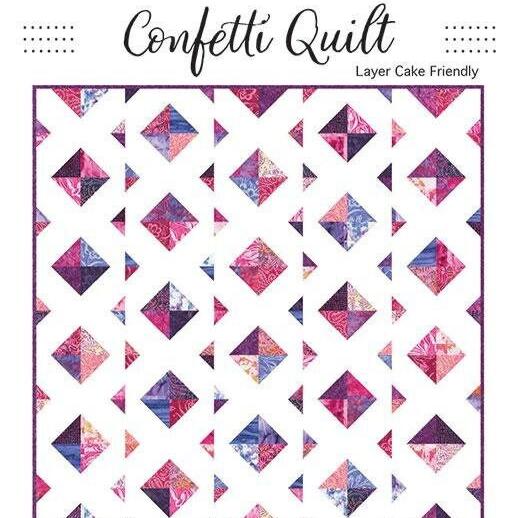 Confetti Quilt Pattern, Branch and Blume BNB2326, Layer Cake Ten Square Friendly Throw Quilt Pattern, Chrissy Lux