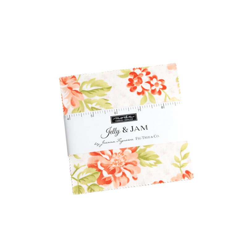 Jelly and Jam Charm Pack, Moda 20490PP, Precut 5" Summer Floral Charm Fabric Squares, Fig Tree