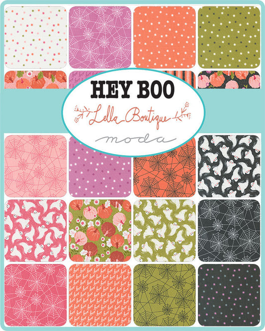 Hey Boo Charm Pack, Moda 5210PP, 5" Precut Halloween Fabric Squares, Modern Colors Halloween Fabric, Lella Boutique