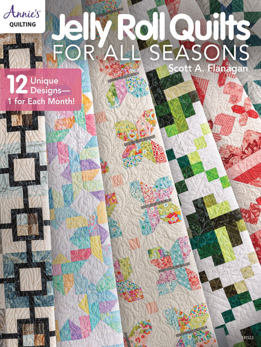 Jelly Roll Quilts For All Seasons Quilt Pattern Book, Annie's Quilting 1415221, Jelly Roll Pattern Book, 12 Quilt Design Patterns