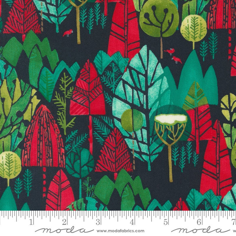 Winterly Jelly Roll, Moda 48760JR, 2.5" Christmas Floral Quilt Fabric Strips, Robin Pickens