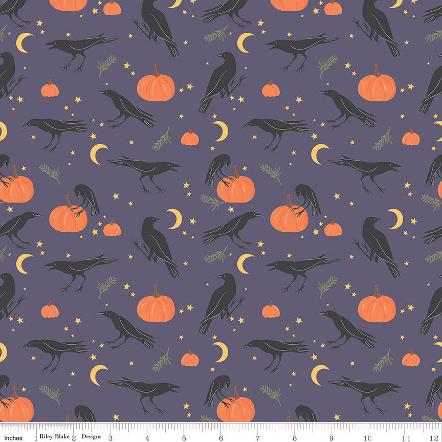 Sophisticated Halloween 18 Fat Quarter Bundle, Riley Blake FQ-14620-18, Precut 18 x 22 Halloween Fabric, My Mind's Eye