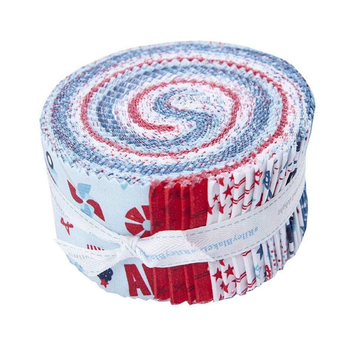 Fireworks and Freedom Rolie Polie, Riley Blake RP-9300-40, Precut 2.5" Patriotic Fabric Strips, QOV Fabric