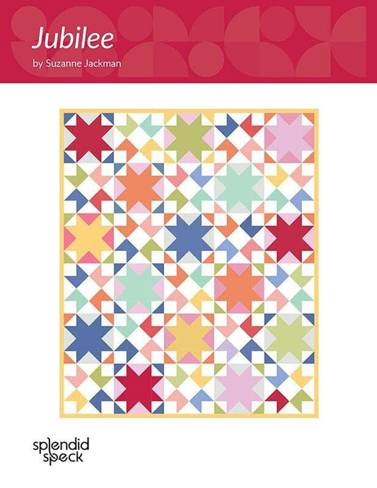 Jubilee Quilt Pattern, Splendid Speck SS228, Fat Quarter FQ Friendly Baby Throw Twin Star Quilt Pattern, Suzanne Jackman